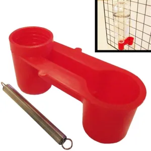 12 Pack of Red Soda Pop Water Bottle Bird Drinker Cup & Spring