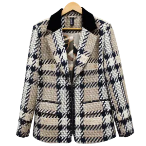 Status Check Zip Front Blazer Tan & Black