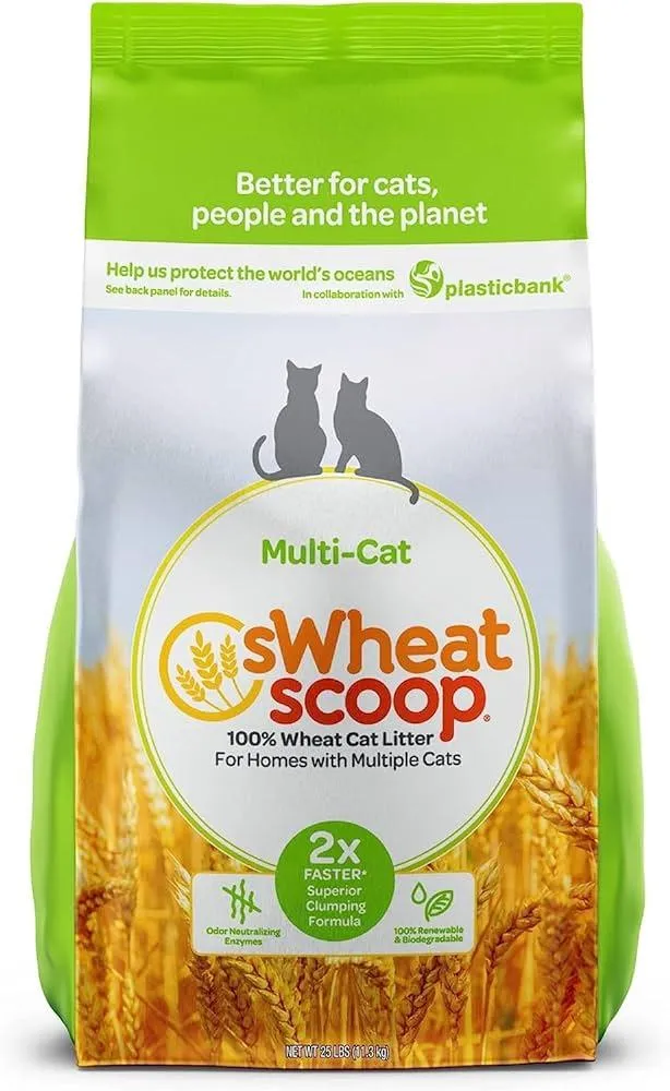 sWheat Scoop Fast Clumping Natural Multi Cat Litter