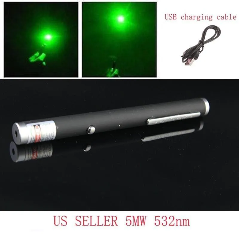 Ultra Bright Rechargeable Green Laser Pointer -Black