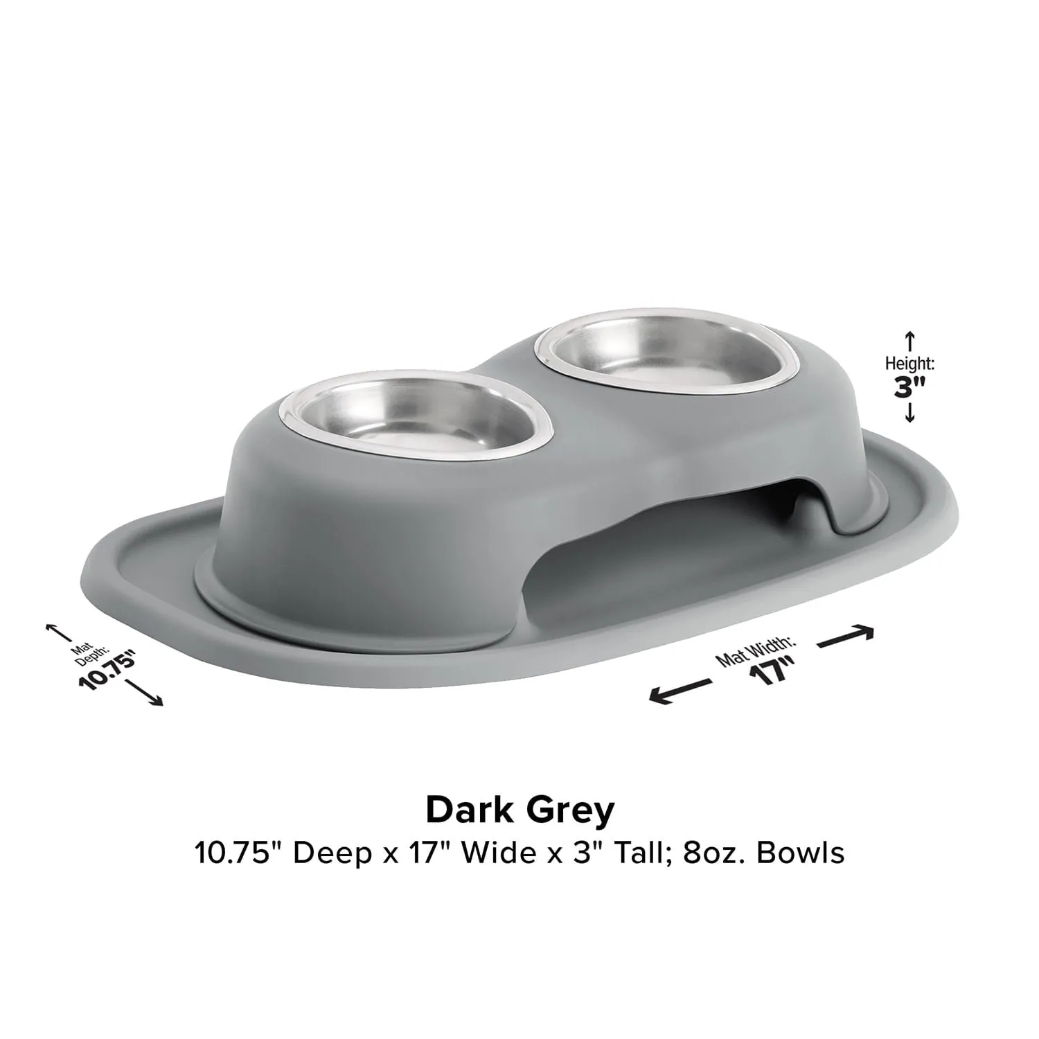 WeatherTech Double High Pet Feeding System, Stainless Steel