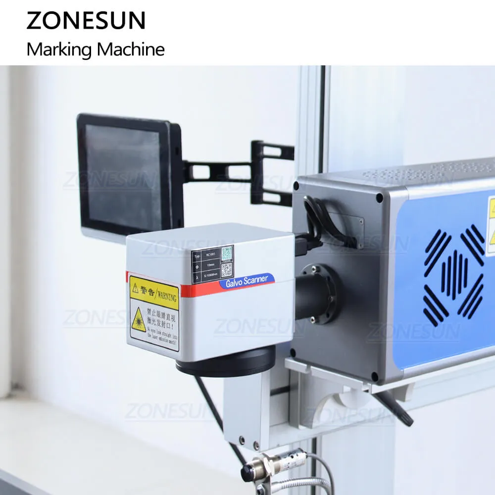 ZS-LMC1 Automatic PET Bottles QR Code Date Laser Coding Machine Printer CO2 Laser Marking Machine For Filling Line